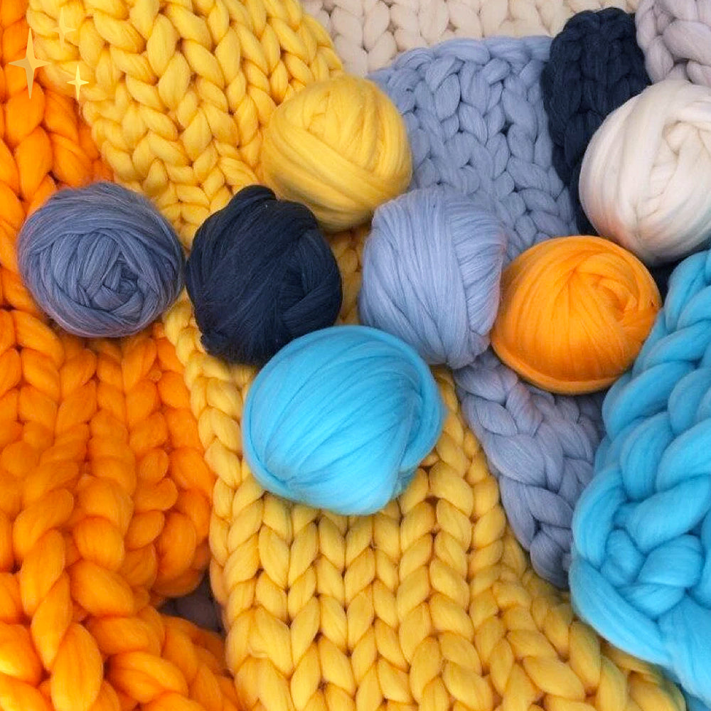 Fio Chunky XXL 1000g para Tricô textura felpuda e volumosa