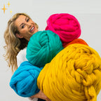 Fio Chunky XXL 1000g para Tricô textura felpuda e volumosa