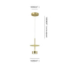 Candeeiro suspenso de metal dourado para ilha de cozinha, LED integrado, design industrial contemporâneo